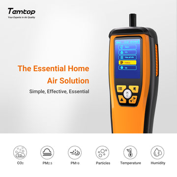Temtop M2000C 2nd CO2 Air Quality Monitor for CO2 PM2.5 PM10 Particles, Temperature & Humidity Display, Data Export